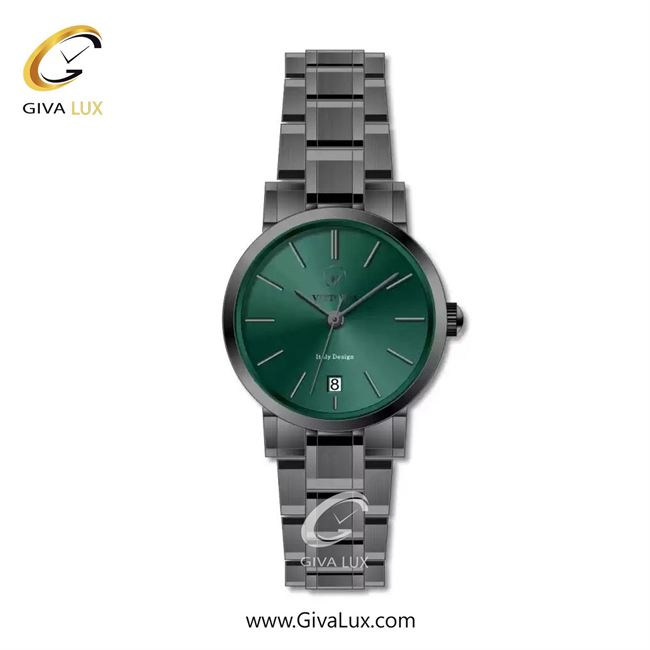 ساعت مچی اورجینال زنانه ویتوریا | Vittoria تیتانیوم | تیتانیوم(زغالی)| سبز یشمی تیره| کد رفرنس VT3452