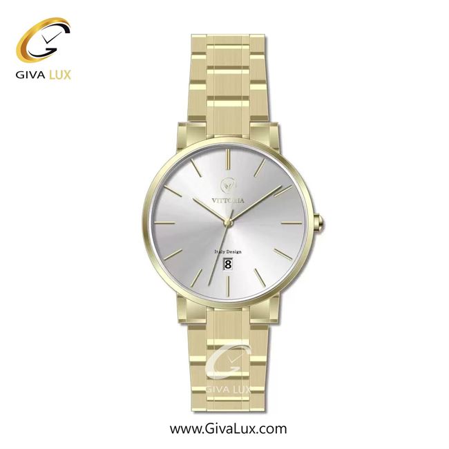 ساعت مچی اورجینال مردانه ویتوریا | Vittoria طلایی | طلایی| نقره ای| کد رفرنس VT3453