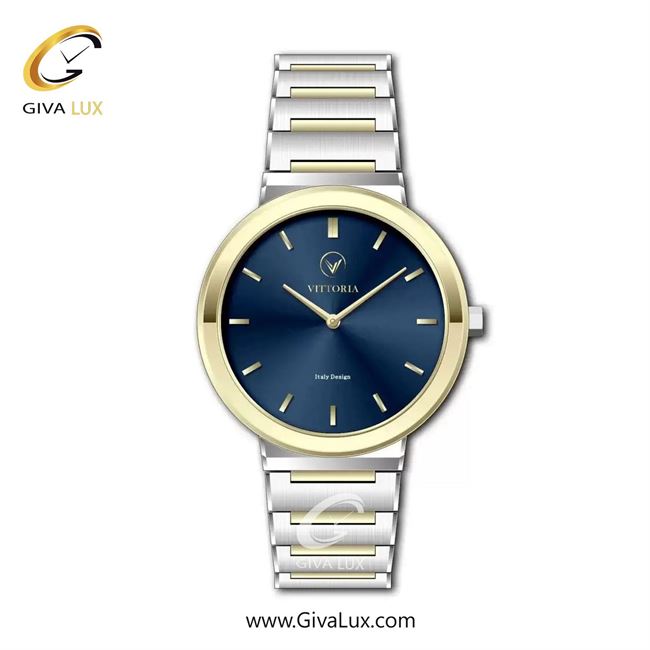 ساعت مچی اورجینال مردانه ویتوریا | Vittoria طلایی | نقره ای-طلایی| سرمه ای| کد رفرنس VT3456G