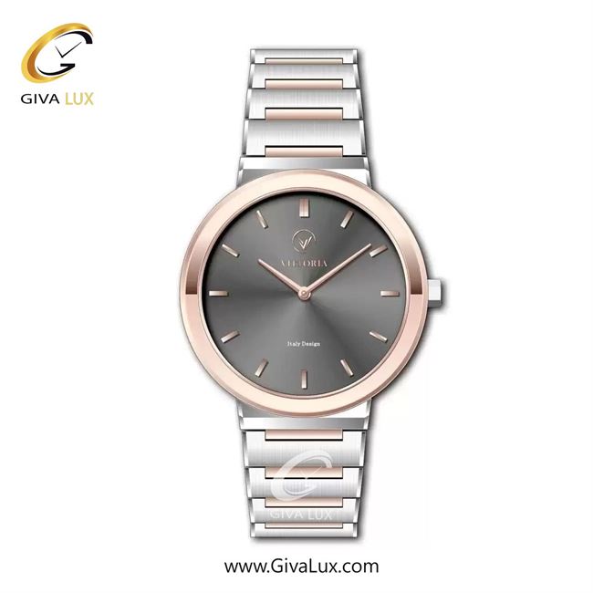 ساعت مچی اورجینال مردانه ویتوریا | Vittoria رزگلد | نقره ای-رزگلد| دودی|تیتانیوم| کد رفرنس VT3456G