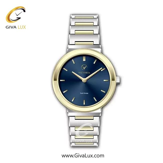 ساعت مچی اورجینال زنانه ویتوریا | Vittoria طلایی | نقره ای-طلایی| سرمه ای| کد رفرنس VT3456L