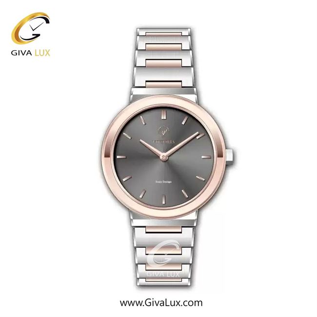 ساعت مچی اورجینال زنانه ویتوریا | Vittoria رزگلد | رزگلد-نقره ای| دودی|تیتانیوم| کد رفرنس VT3456L