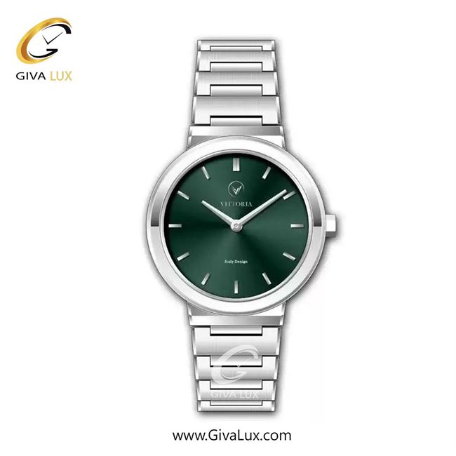 ساعت مچی اورجینال زنانه ویتوریا | Vittoria نقره ای | نقره ای| سبز یشمی تیره| کد رفرنس VT3456L