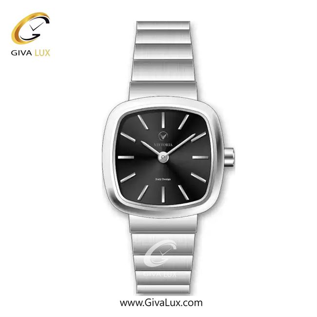ساعت مچی اورجینال زنانه ویتوریا | Vittoria نقره ای | نقره ای| مشکی| کد رفرنس VT3457