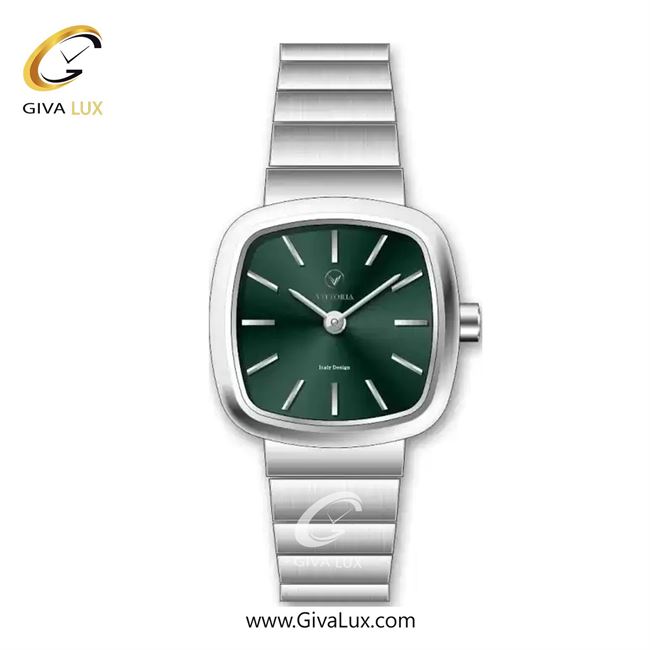 ساعت مچی اورجینال زنانه ویتوریا | Vittoria نقره ای | نقره ای| سبز یشمی تیره| کد رفرنس VT3457