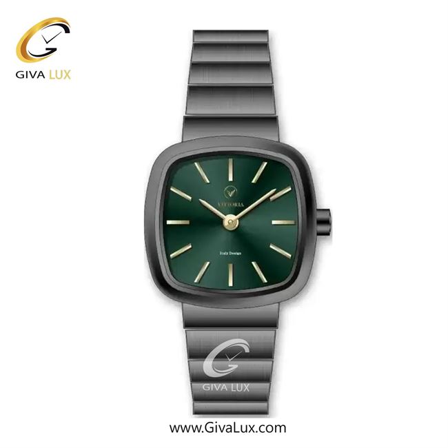 ساعت مچی اورجینال زنانه ویتوریا | Vittoria تیتانیوم | تیتانیوم(زغالی)| سبز یشمی تیره| کد رفرنس VT3457
