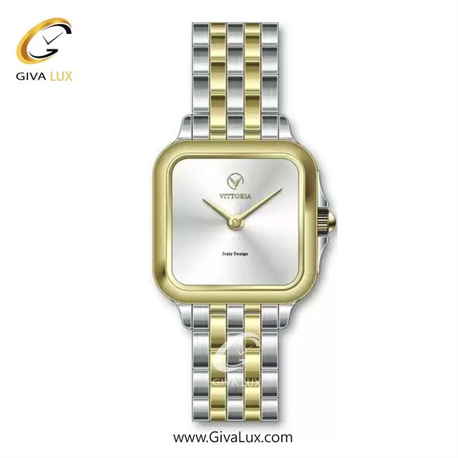 ساعت مچی اورجینال زنانه ویتوریا | Vittoria نقره ای-طلایی | طلایی-نقره ای| نقره ای| کد رفرنس VT3459