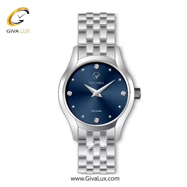 ساعت مچی اورجینال زنانه ویتوریا | Vittoria نقره ای | نقره ای| سرمه ای| کد رفرنس VT3460
