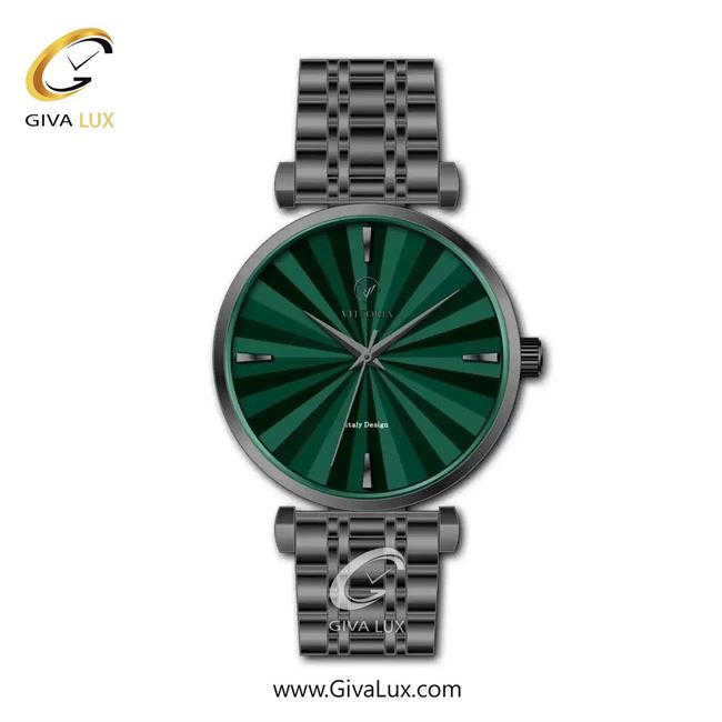 ساعت مچی اورجینال مردانه ویتوریا | Vittoria تیتانیوم | تیتانیوم(زغالی)| سبز یشمی تیره| کد رفرنس VT3462G