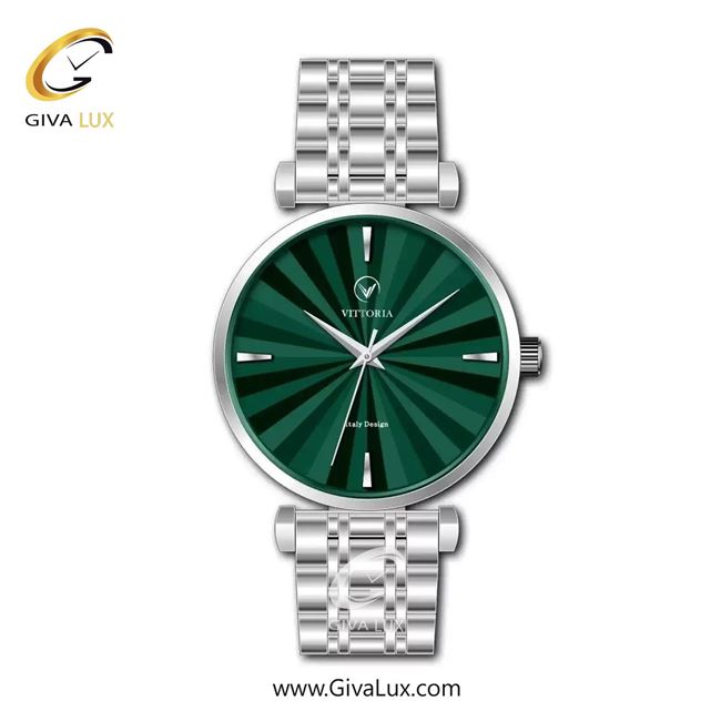 ساعت مچی اورجینال مردانه ویتوریا | Vittoria نقره ای | نقره ای| سبز یشمی تیره| کد رفرنس VT3462G