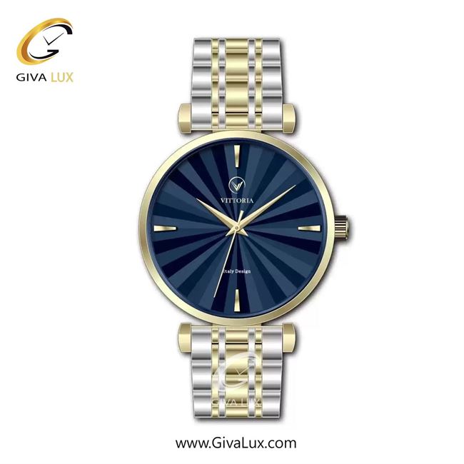 ساعت مچی اورجینال مردانه ویتوریا | Vittoria طلایی | نقره ای-طلایی| سرمه ای| کد رفرنس VT3462G