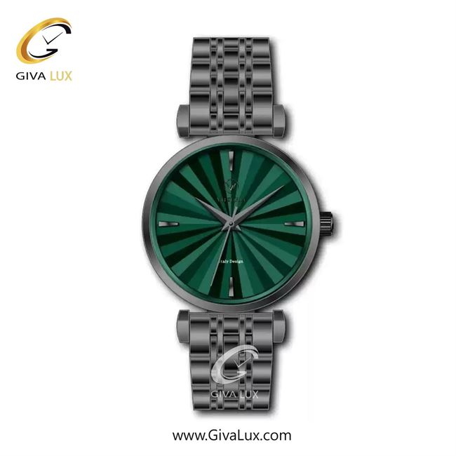 ساعت مچی اورجینال زنانه ویتوریا | Vittoria تیتانیوم | تیتانیوم(زغالی)| سبز یشمی تیره| کد رفرنس VT3462L