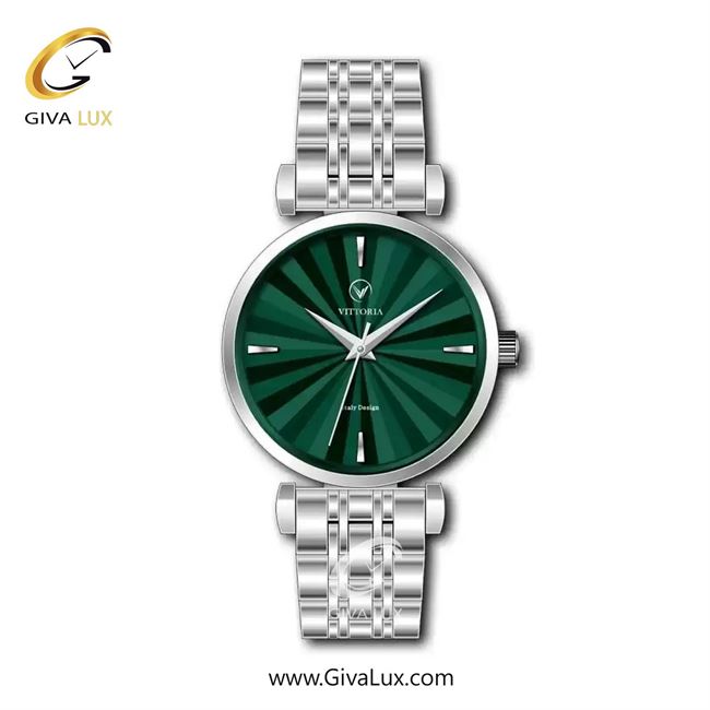ساعت مچی اورجینال زنانه ویتوریا | Vittoria نقره ای | نقره ای| سبز یشمی تیره| کد رفرنس VT3462L