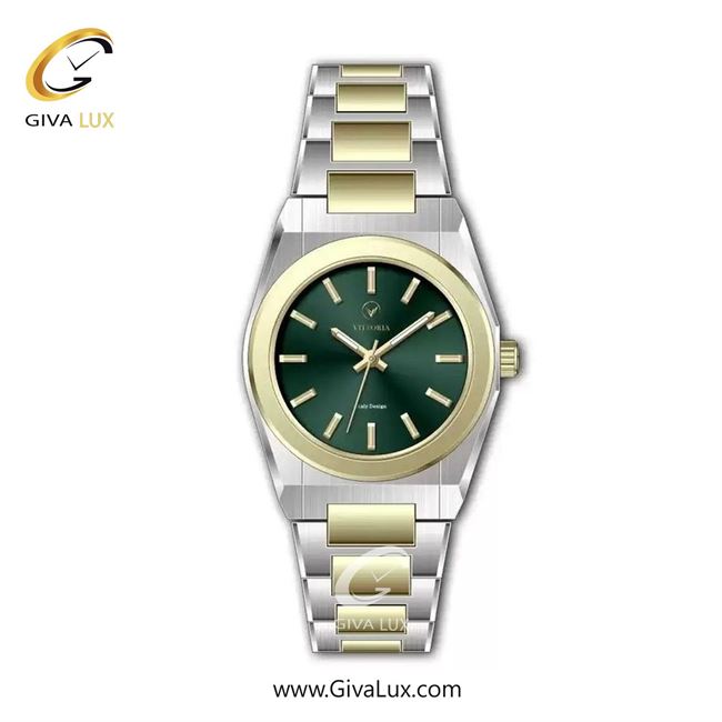 ساعت مچی اورجینال زنانه ویتوریا | Vittoria طلایی | طلایی-نقره ای| سبز یشمی تیره| کد رفرنس VT3463L