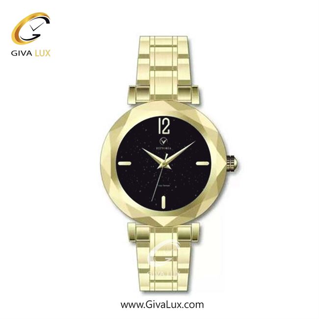 ساعت مچی اورجینال زنانه ویتوریا | Vittoria طلایی | طلایی| مشکی| کد رفرنس VT3464