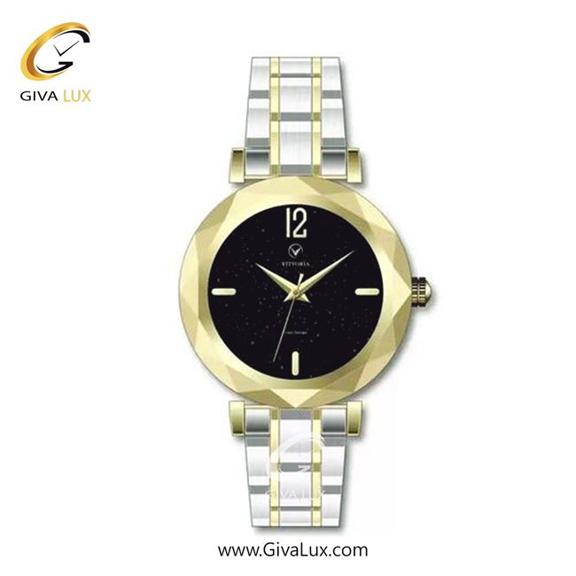 ساعت مچی اورجینال زنانه ویتوریا | Vittoria طلایی | نقره ای-طلایی| مشکی| کد رفرنس VT3464