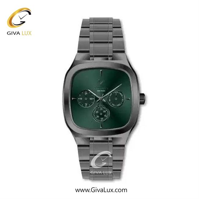 ساعت مچی اورجینال مردانه ویتوریا | Vittoria سه موتوره فول تایم تیتانیوم | تیتانیوم(زغالی)| سبز یشمی تیره| کد رفرنس VT3466G