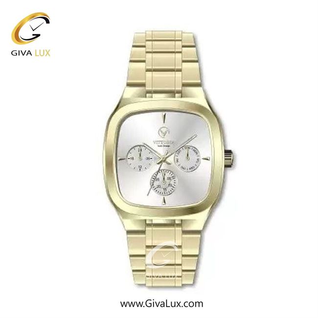 ساعت مچی اورجینال مردانه ویتوریا | Vittoria سه موتوره فول تایم طلایی | طلایی| نقره ای| کد رفرنس VT3466G