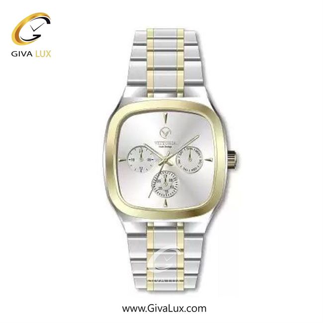 ساعت مچی اورجینال مردانه ویتوریا | Vittoria سه موتوره فول تایم طلایی | نقره ای-طلایی| نقره ای| کد رفرنس VT3466G