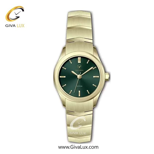 ساعت مچی اورجینال زنانه ویتوریا | Vittoria طلایی | طلایی| سبز یشمی تیره| کد رفرنس VT3467
