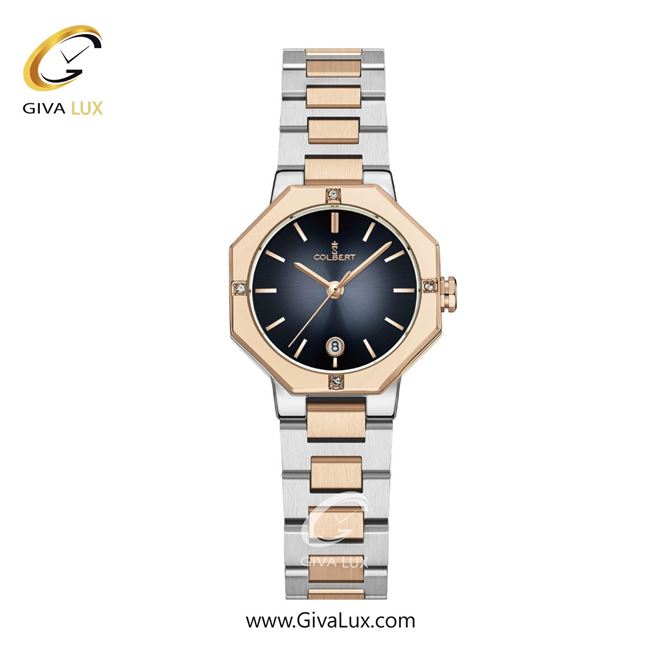 ساعت مچی اورجینال زنانه کلبرت COLBERT رزگلد | نقره ای-رزگلد| سرمه ای| کد رفرنس 0347L