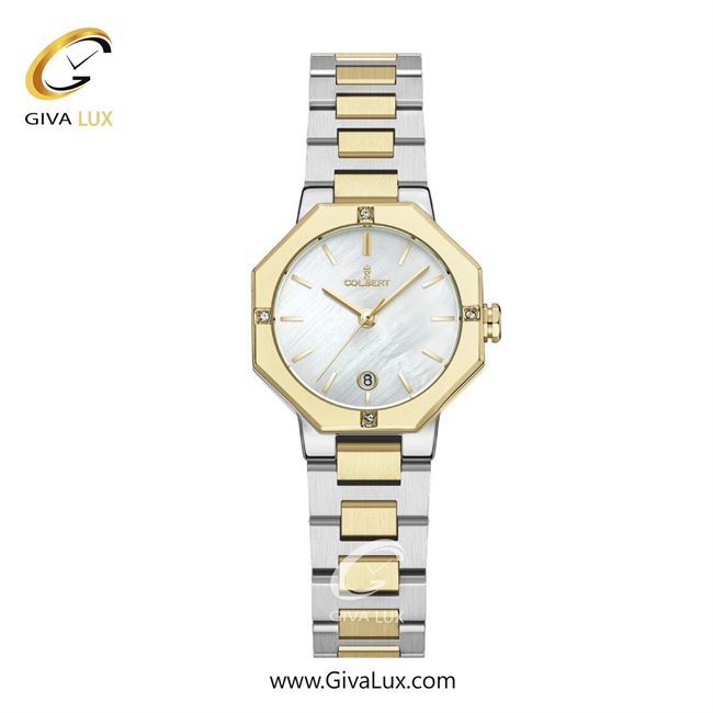 ساعت مچی اورجینال زنانه کلبرت COLBERT طلایی | نقره ای-طلایی| سفید صدفی| کد رفرنس 0347L