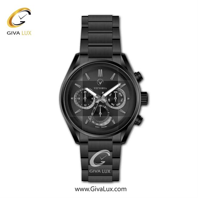 ساعت مچی اورجینال مردانه ویتوریا | Vittoria سه موتوره فول تایم مشکی | مشکی| مشکی| کد رفرنس VT3470