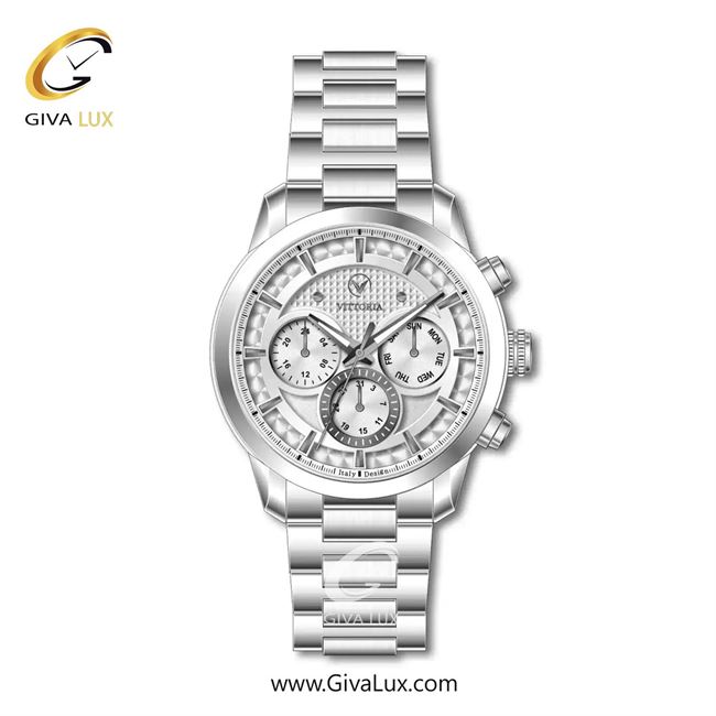 ساعت مچی اورجینال مردانه ویتوریا | Vittoria سه موتوره فول تایم نقره ای | نقره ای| نقره ای| کد رفرنس VT3472