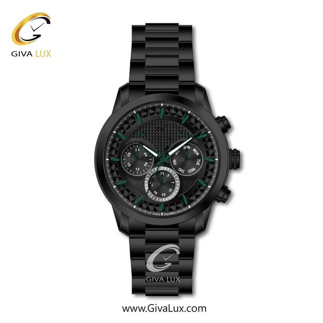 ساعت مچی اورجینال مردانه ویتوریا | Vittoria سه موتوره فول تایم مشکی | مشکی| مشکی| کد رفرنس VT3472