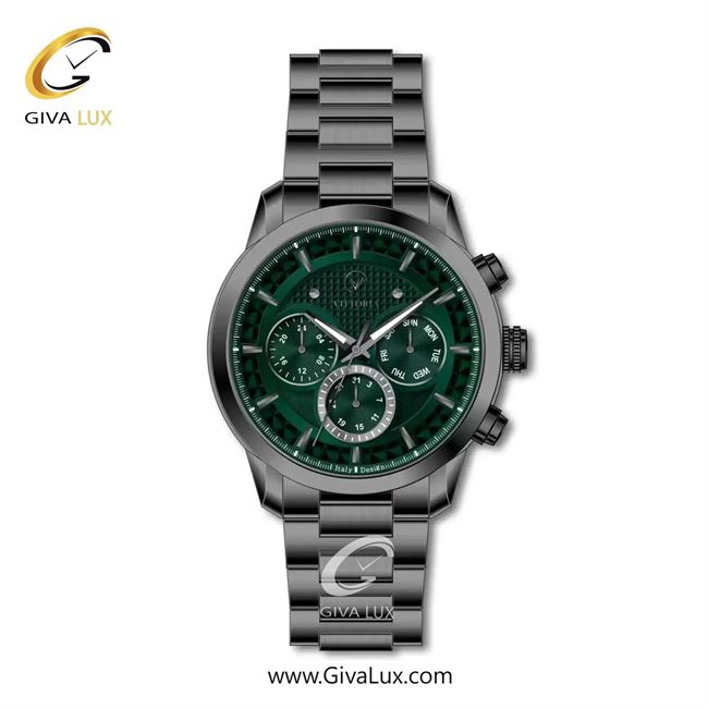 ساعت مچی اورجینال مردانه ویتوریا | Vittoria سه موتوره فول تایم تیتانیوم | تیتانیوم(زغالی)| سبز یشمی تیره| کد رفرنس VT3472