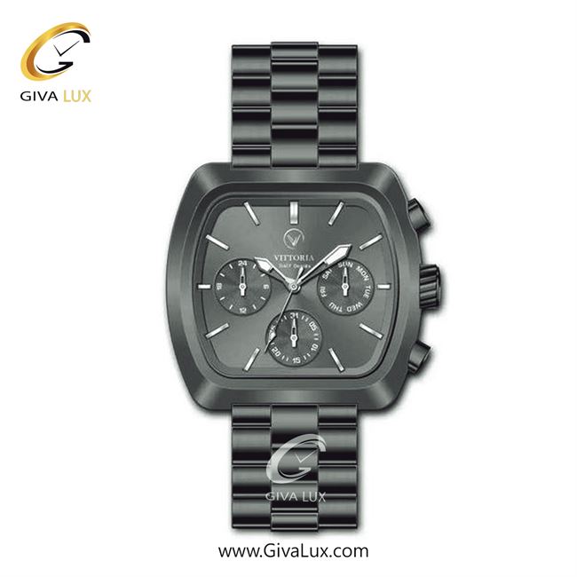ساعت مچی اورجینال مردانه ویتوریا | Vittoria سه موتوره فول تایم تیتانیوم | تیتانیوم(زغالی)| دودی|تیتانیوم| کد رفرنس VT3473