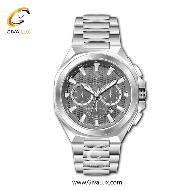 ساعت مچی اورجینال مردانه ویتوریا | Vittoria سه موتوره کرنوگراف نقره ای | نقره ای| دودی|تیتانیوم| کد رفرنس VT3474