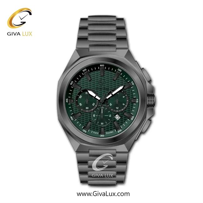 ساعت مچی اورجینال مردانه ویتوریا | Vittoria سه موتوره کرنوگراف تیتانیوم | تیتانیوم(زغالی)| سبز یشمی تیره| کد رفرنس VT3474