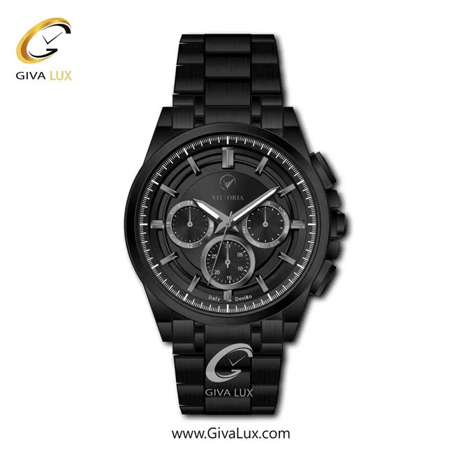 ساعت مچی اورجینال مردانه ویتوریا | Vittoria سه موتوره فول تایم مشکی | مشکی| مشکی| کد رفرنس VT3475