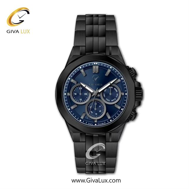 ساعت مچی اورجینال مردانه ویتوریا | Vittoria سه موتوره فول تایم مشکی | مشکی| سرمه ای| کد رفرنس VT3476