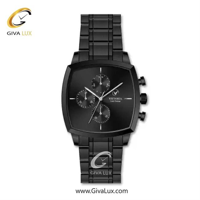 ساعت مچی اورجینال مردانه ویتوریا | Vittoria سه موتوره فول تایم مشکی | مشکی| مشکی| کد رفرنس VT3480