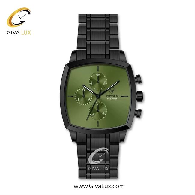 ساعت مچی اورجینال مردانه ویتوریا | Vittoria سه موتوره فول تایم مشکی | مشکی| زیتونی| کد رفرنس VT3480