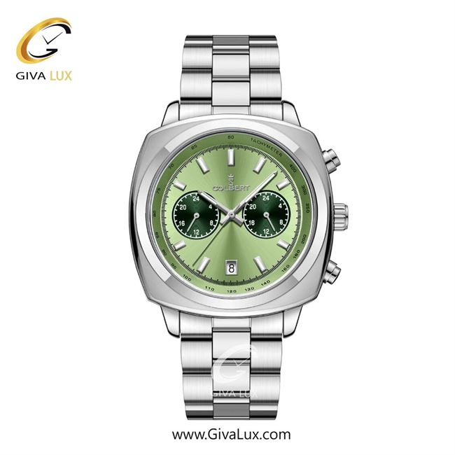 ساعت مچی اورجینال مردانه کلبرت COLBERT سه موتوره فول تایم نقره ای | نقره ای| سبز| کد رفرنس 0350M