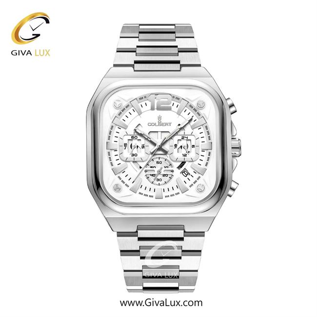 ساعت مچی اورجینال مردانه کلبرت COLBERT سه موتوره کرنوگراف نقره ای | نقره ای| سفید| کد رفرنس 0357M