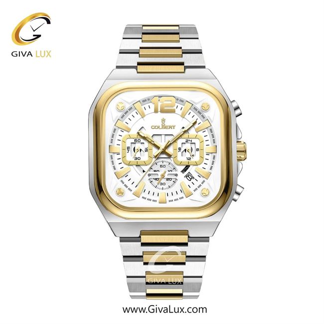 ساعت مچی اورجینال مردانه کلبرت COLBERT سه موتوره کرنوگراف نقره ای-طلایی | نقره ای-طلایی| سفید| کد رفرنس 0357M