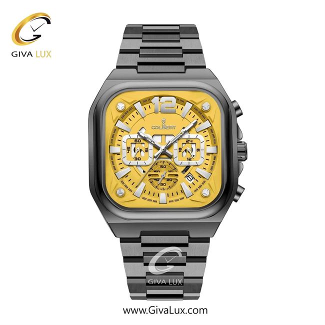 ساعت مچی اورجینال مردانه کلبرت COLBERT سه موتوره کرنوگراف تیتانیوم | تیتانیوم| زرد| کد رفرنس 0357M