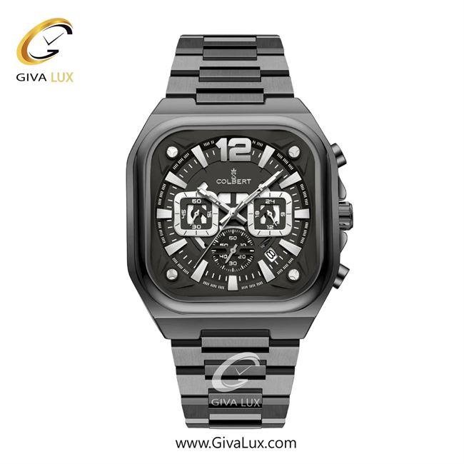 ساعت مچی اورجینال مردانه کلبرت COLBERT سه موتوره کرنوگراف تیتانیوم | تیتانیوم| مشکی| کد رفرنس 0357M