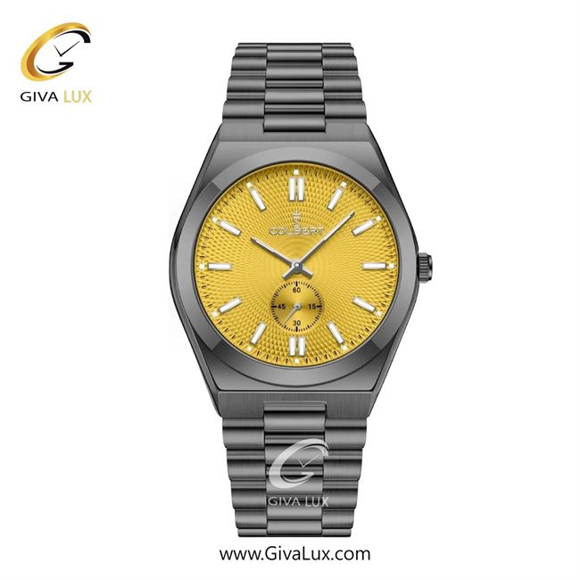 ساعت مچی اورجینال مردانه کلبرت COLBERT دو موتوره زیر ثانیه تیتانیوم | تیتانیوم| خردلی| کد رفرنس  0358M