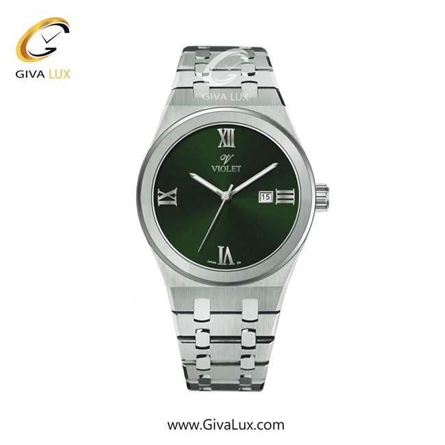 ساعت مچی اورجینال مردانه ویولت VIOLET نقره ای | نقره ای| سبز| کد رفرنس 0601
