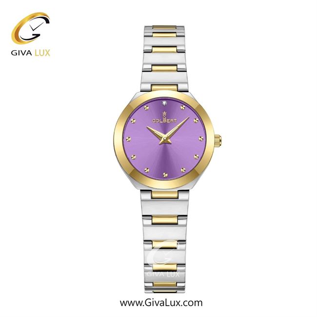 ساعت مچی اورجینال زنانه کلبرت COLBERT طلایی | نقره ای-طلایی| یاسی| کد رفرنس 0365L