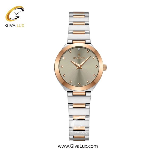 ساعت مچی اورجینال زنانه کلبرت COLBERT رزگلد | رزگلد-نقره ای| خاکی| کد رفرنس 0365L