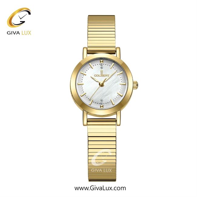 ساعت مچی اورجینال زنانه کلبرت COLBERT طلایی | طلایی| سفید صدفی| کد رفرنس 0367L