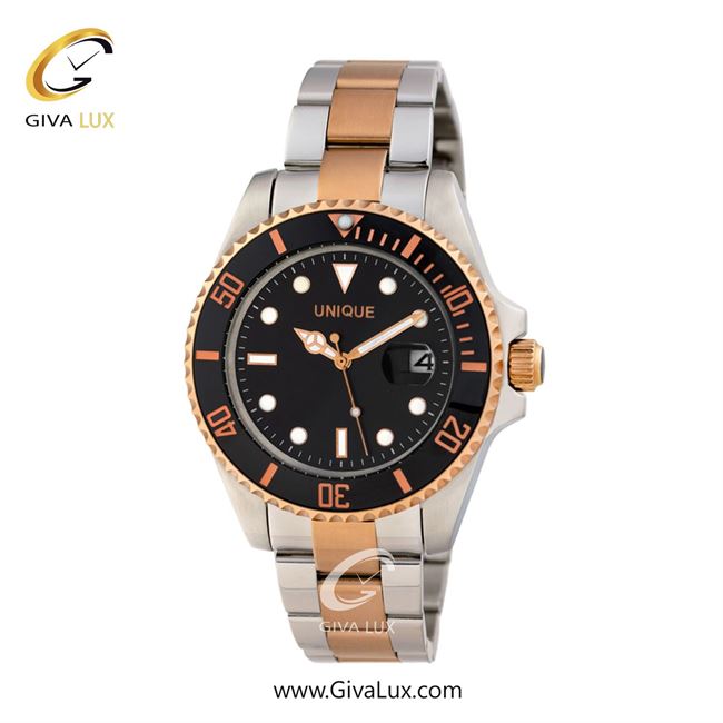 ساعت مچی اورجینال مردانه یونیک نقره ای-رزگلد-مشکی | نقره ای-رزگلد| مشکی| کد رفرنس S368