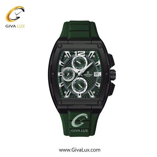 ساعت مچی اورجینال مردانه ناوی فورس|Naviforce|نوی فورس|نیوی فورس سه موتوره کرنوگراف مشکی | سبز| سفید-سبز| کد رفرنس NF8050 B/GN/GN