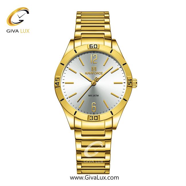 ساعت مچی اورجینال زنانه ناوی فورس|Naviforce|نوی فورس|نیوی فورس طلایی | طلایی| سفید| کد رفرنس NF5029